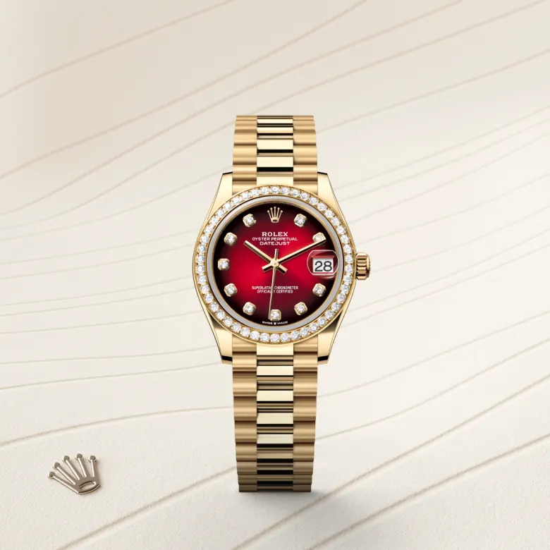 Rolex Datejust 31 in 31 mm yellow gold and diamonds, M278288RBR-0041 - Cooke & Kelvey