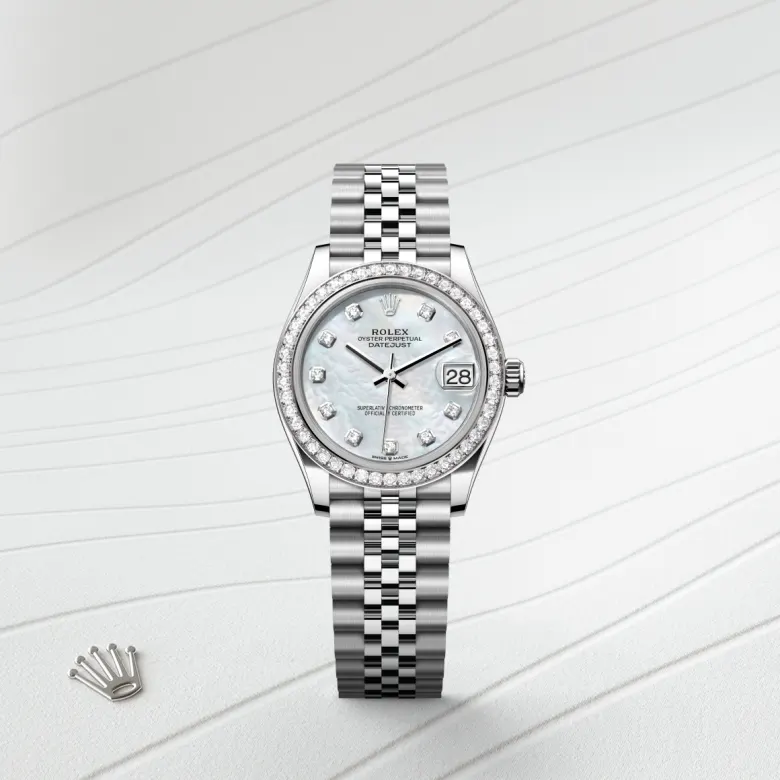 Rolex Datejust 31 in 31 mm oystersteel white gold and diamonds, M278384RBR-0008 - Cooke & Kelvey