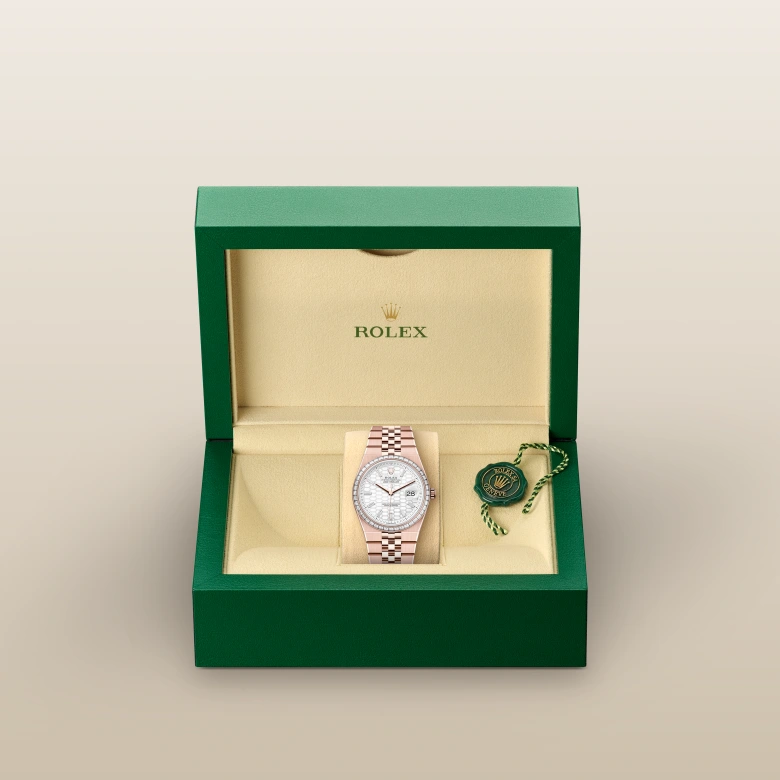 Rolex Land-Dweller 36 in 36 mm everose gold and diamonds, M127285TBR-0002 - Cooke & Kelvey