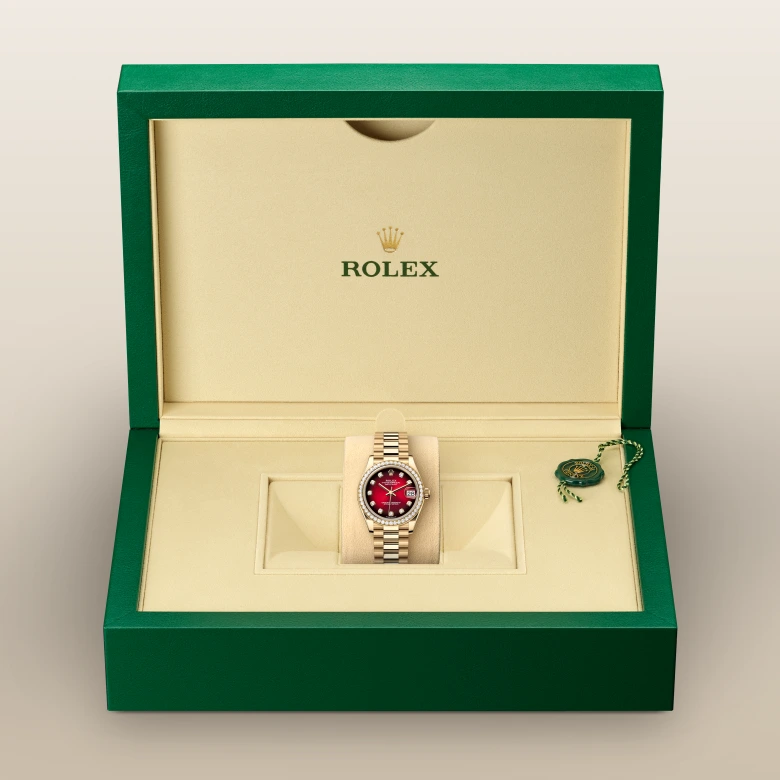 Rolex Datejust 31 in 31 mm yellow gold and diamonds, M278288RBR-0041 - Cooke & Kelvey