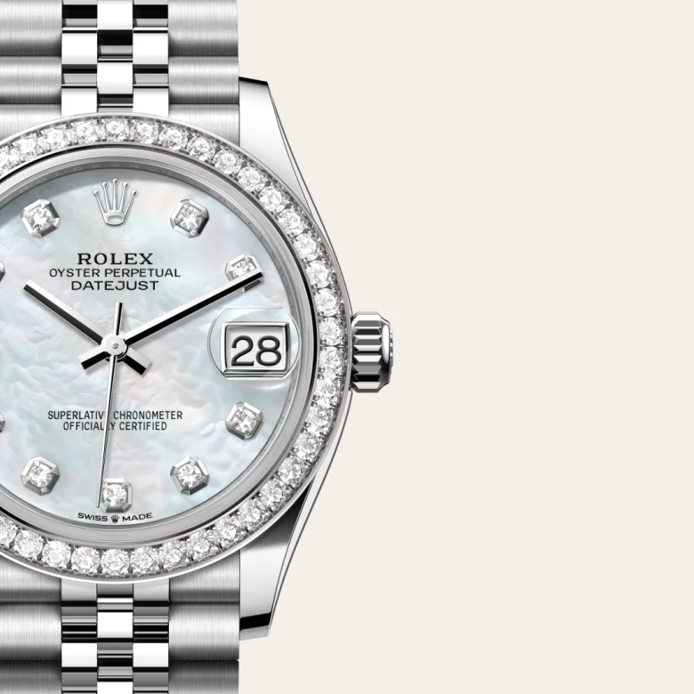 Rolex Datejust 31 in 31 mm oystersteel white gold and diamonds, M278384RBR-0008 - Cooke & Kelvey