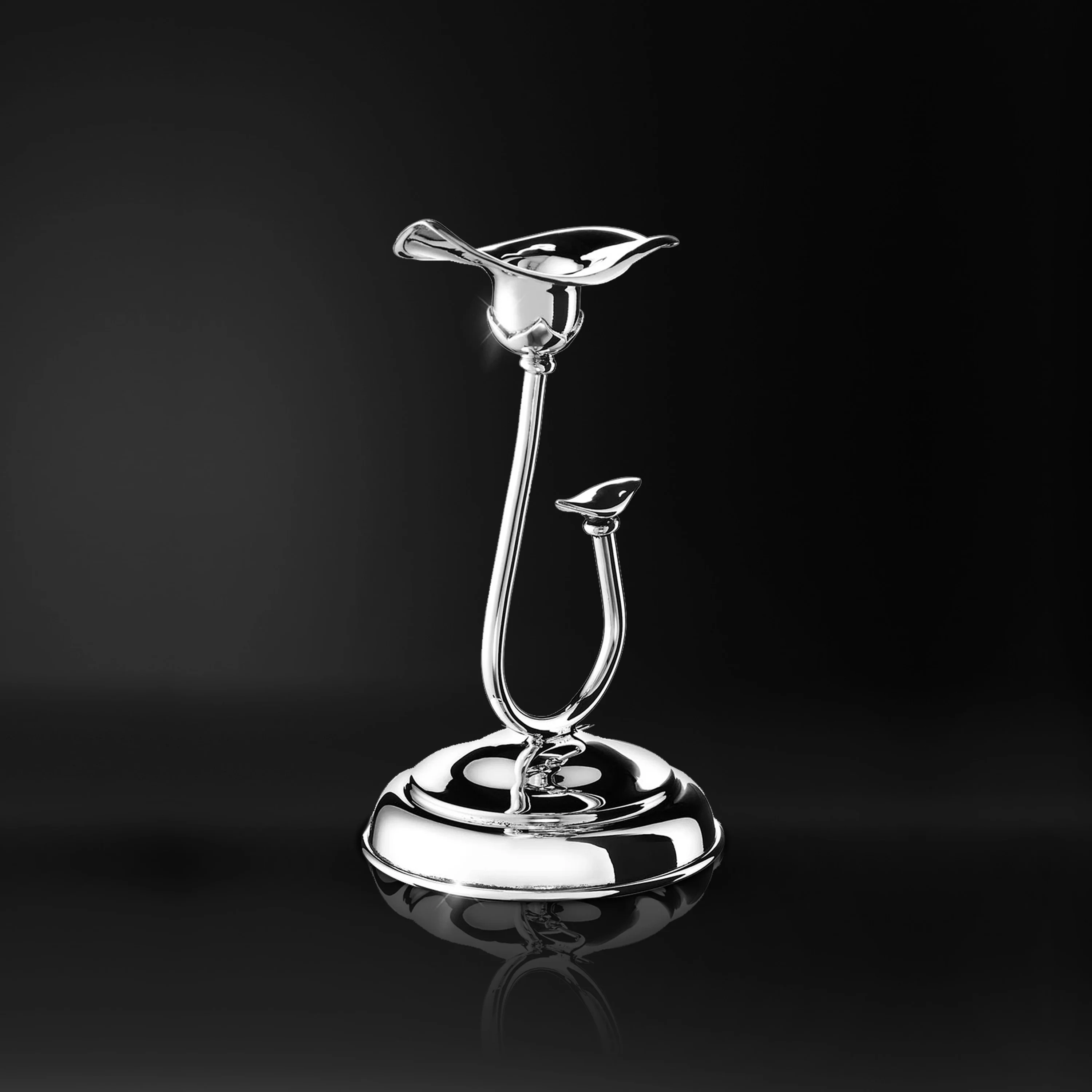 Silverware Leaf Candle Stand with Round Base CS-102 Cooke & Kelvey