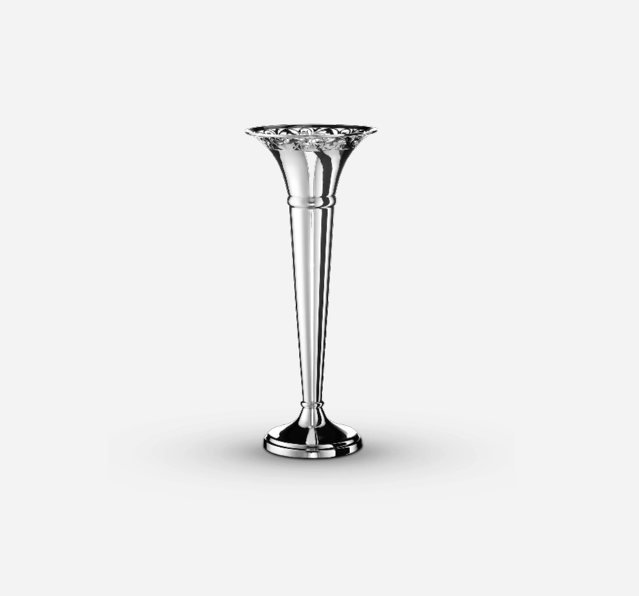 Silverware Fish Chased Flower Vase (With round base) FV-108 Cooke & Kelvey