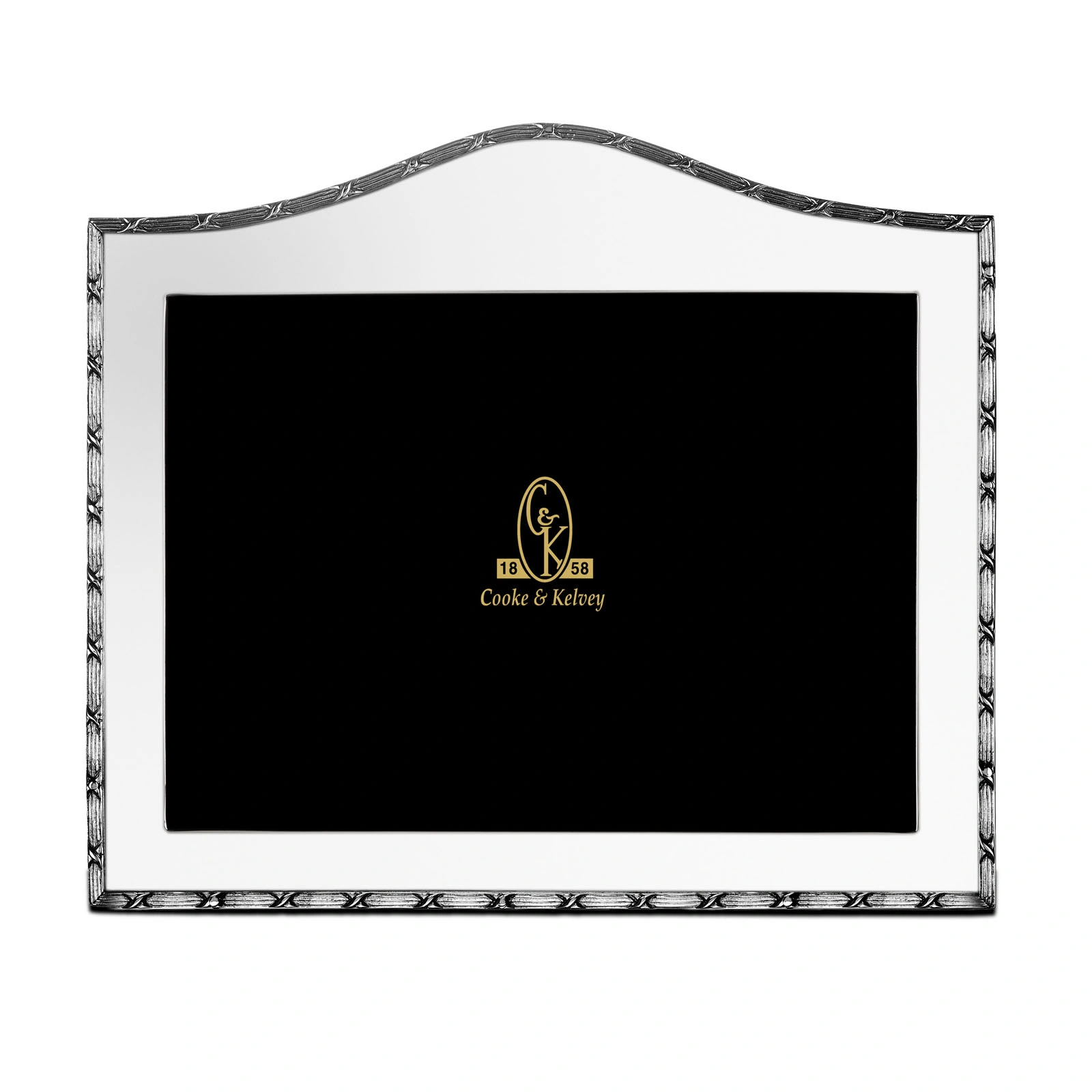 Silverware Cross beaded oval top horizontal photoframe PH-109 Cooke and Kelvey