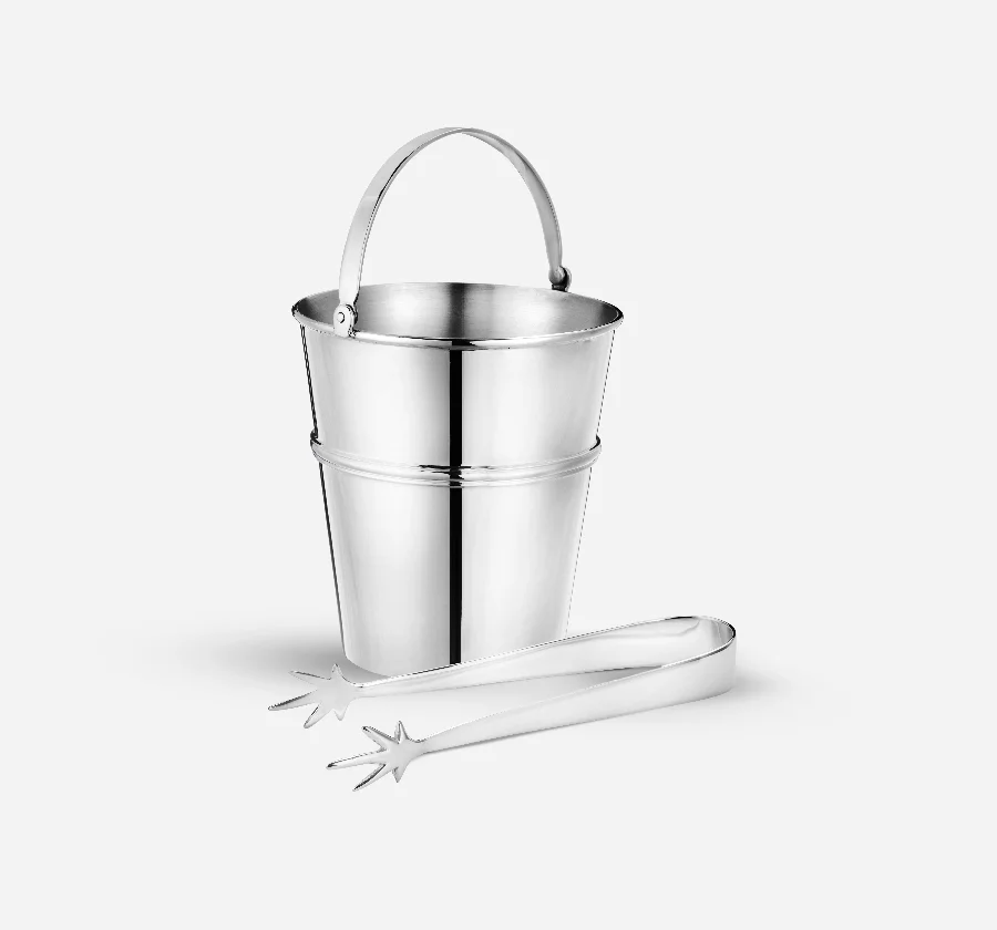Silverware Plain Ice Bucket with handle BR-106 Cooke & Kelvey