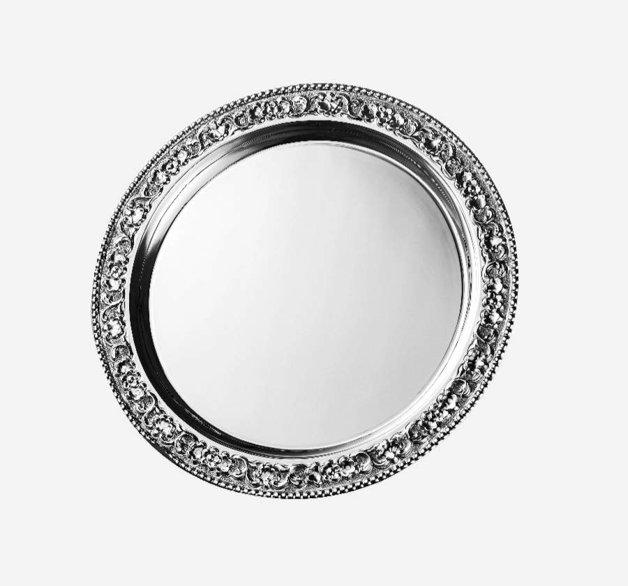 Silverware Round Chased Salver  SAL-102 Cooke & Kelvey